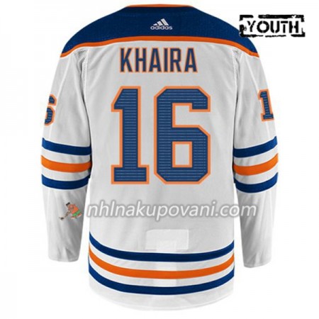 Edmonton Oilers Dresy JUJHAR KHAIRA 16 Adidas Bílá Authentic - Dětské Edmonton Oilers Dresy JUJHAR KHAIRA 16 Adidas Bílá Authentic - Dětské